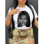 LW Plus Size Round Neck Figure Print T-shirt