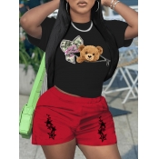 LW Teddy Bear Money Print Shorts Set