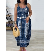 LW Plus Size Imitation Denim Cami Loose Dress