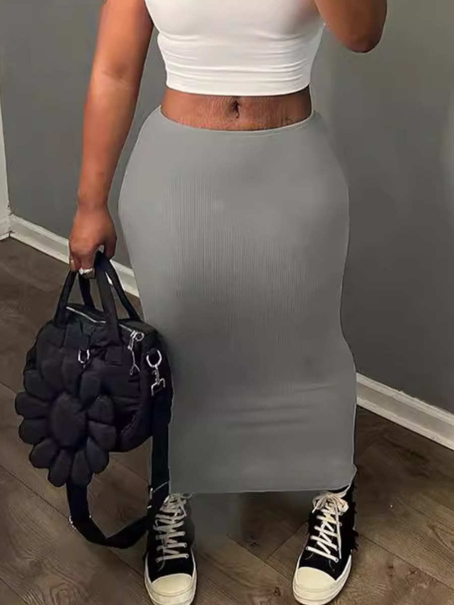 LW BASICS High Waist Plain Skirt