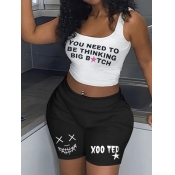 LW Star Letter Print Shorts Set