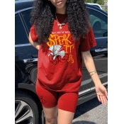 LW Graffiti Money Letter Print Shorts Set