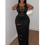 LW Plus Size Crop Top Cut Out Skirt Set