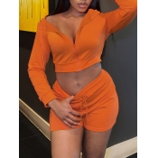 LW Solid Color Two-piece Shorts Set