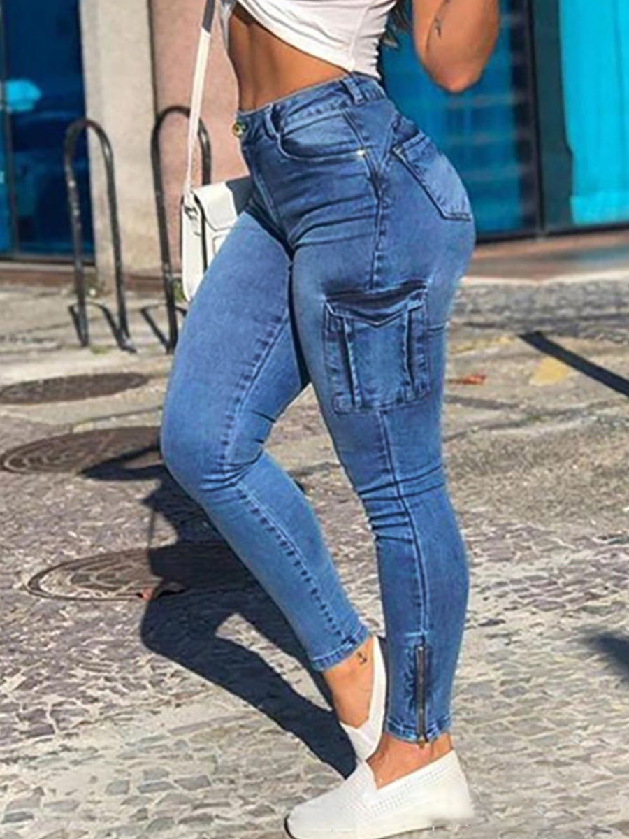 LW Solid Color Micro Elasticity Jeans