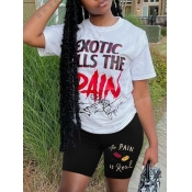 LW Graffiti Letter Print Shorts Set