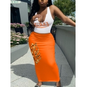 LW Cami Letter Print Skirt Set