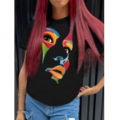LW Round Neck Figure Print T-shirt