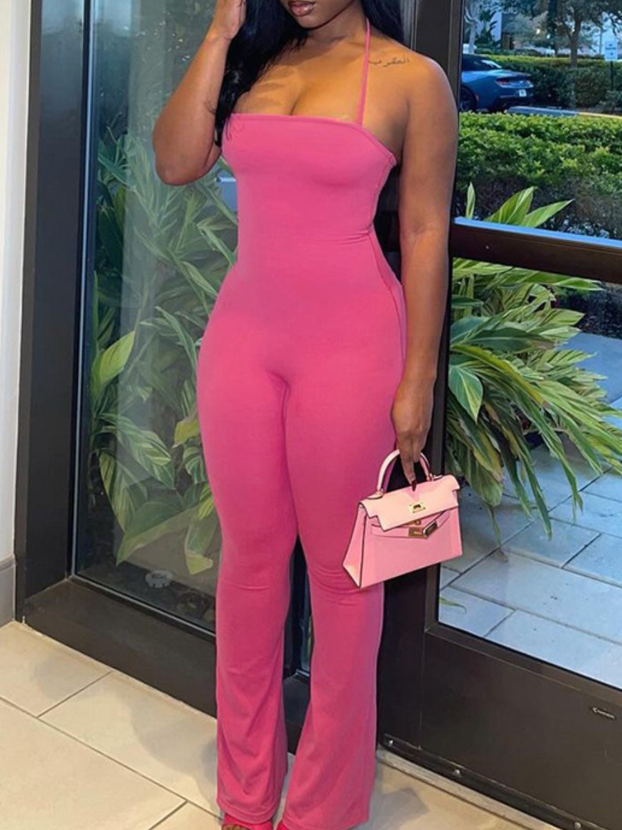 LW BASICS Vests Solid Color Jumpsuit