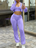 LW BASICS Solid Color Two-piece Pants Set