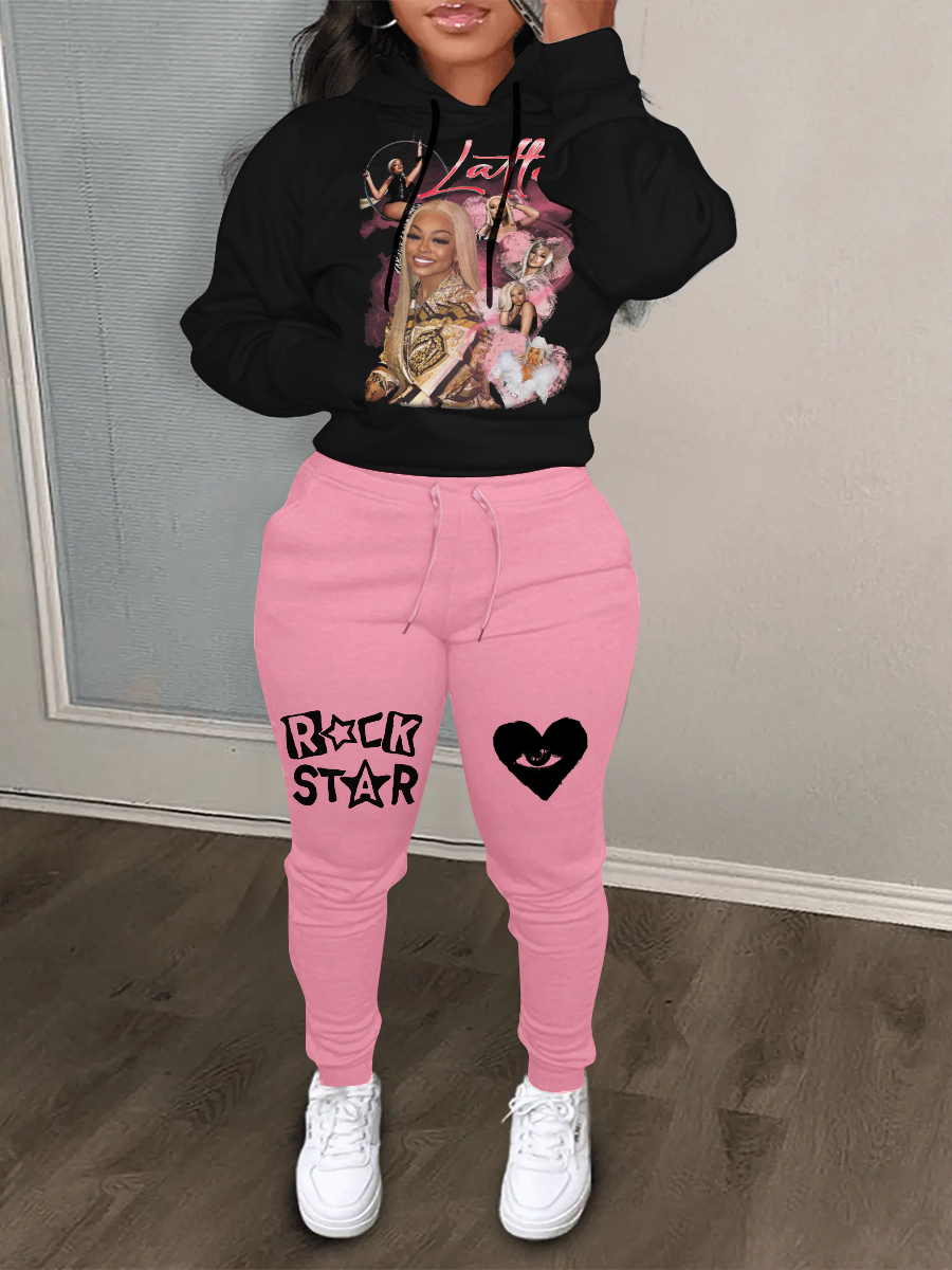 LW Plus Size Drawstring Figure Two-piece Pants Set