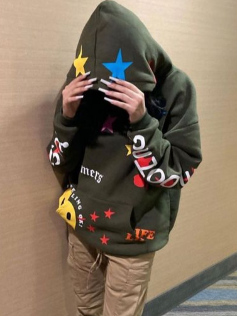 LW Pattern Letter Hoodie