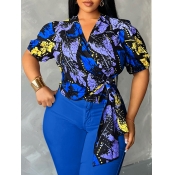 LW BASICS Plus Size Mixed Print Bandage Design Blo