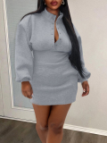 LW BASICS Plus Size Solid Color Dress