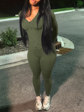 LW None Solid Color Two-piece Pants Set