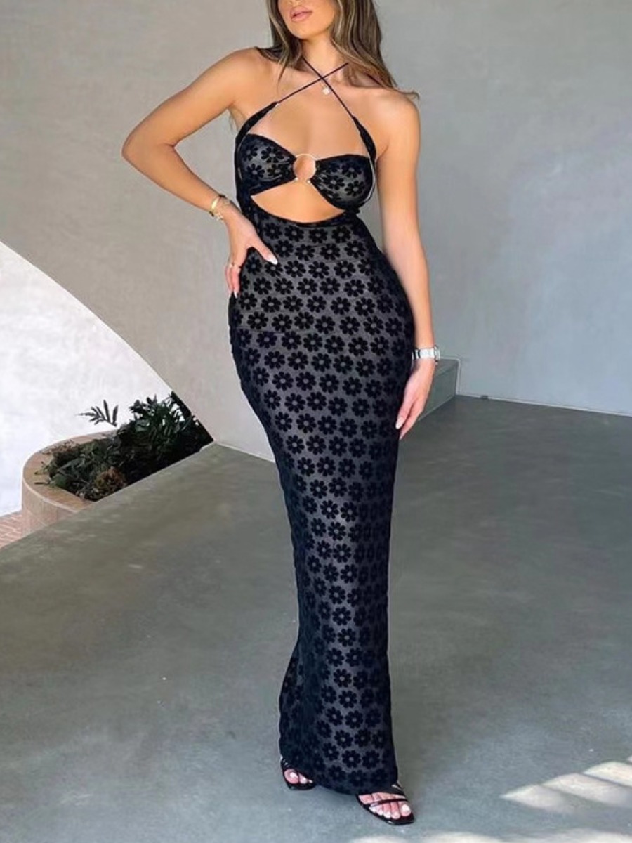 LW Bandage Design Floral Maxi Dress