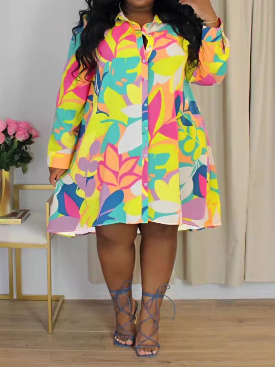 LW Plus Size Pattern Print Dress