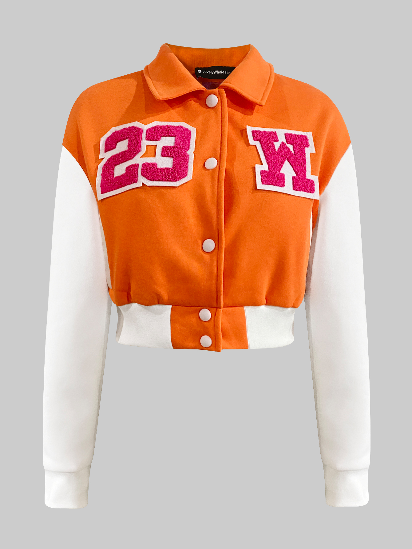 LW Embroidered Appliques Patchwork Letter Coat&Jacket