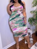 LW SXY Plus Size Pattern Geometric Dress