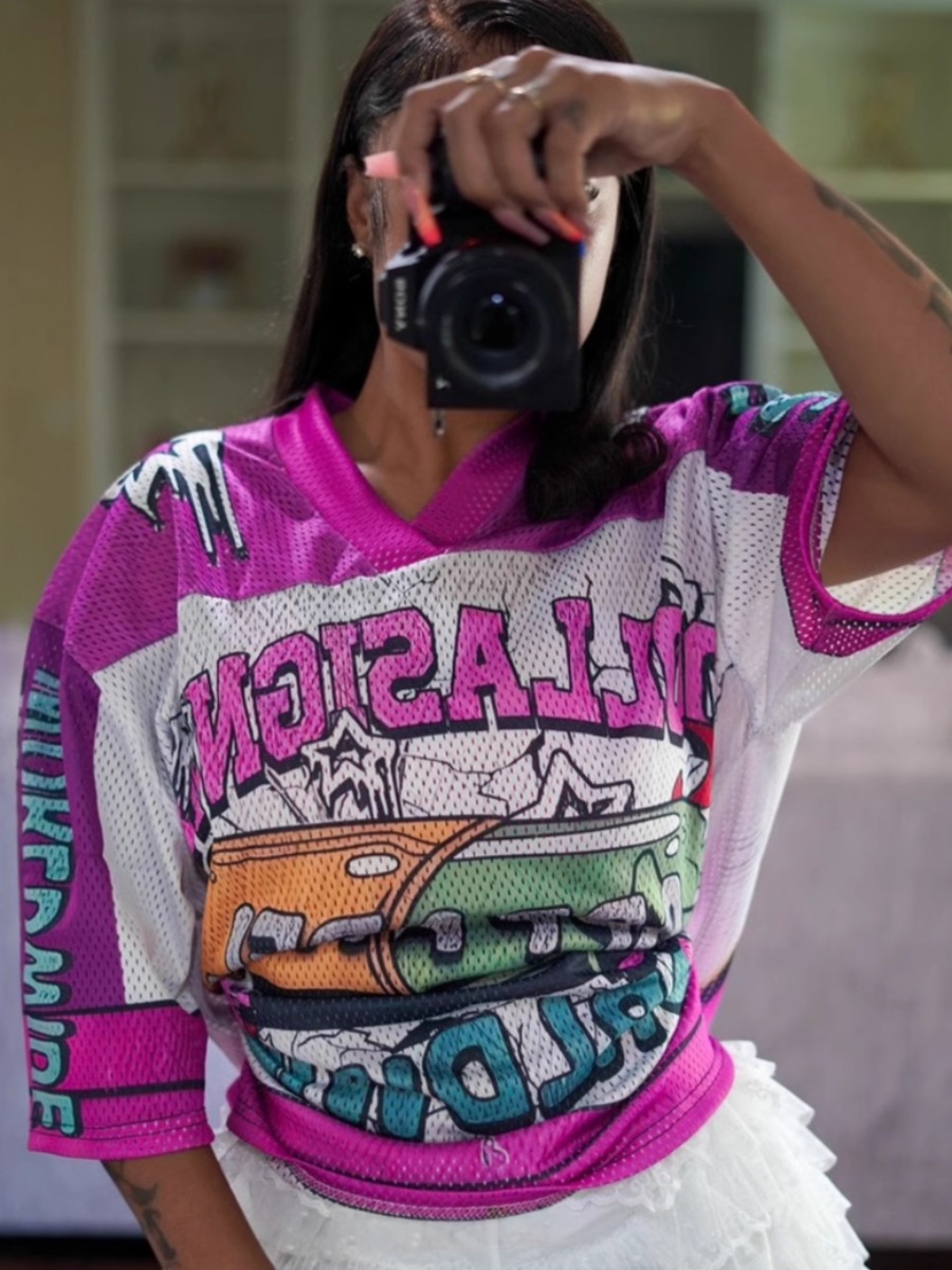 LW Pattern Mixed Print Letter T-shirt