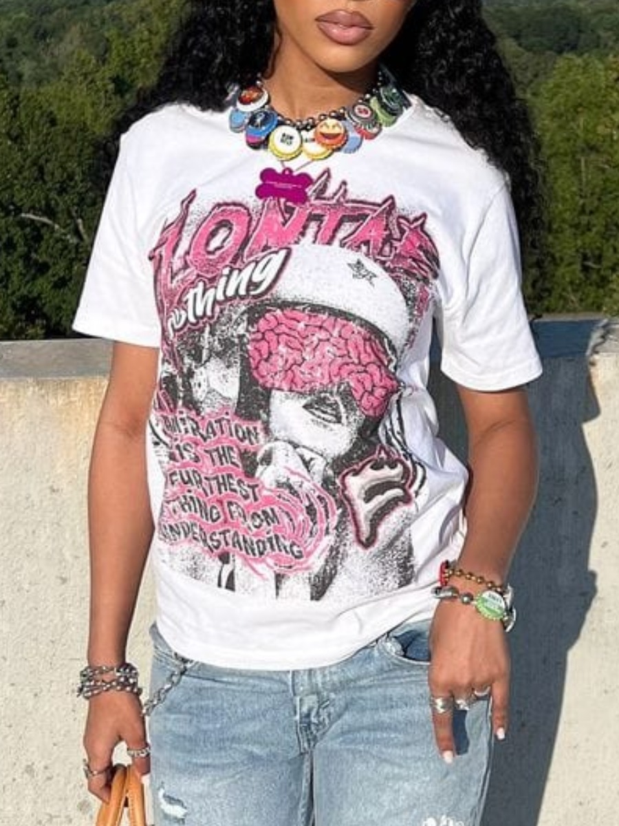 LW Pattern Figure Letter T-shirt