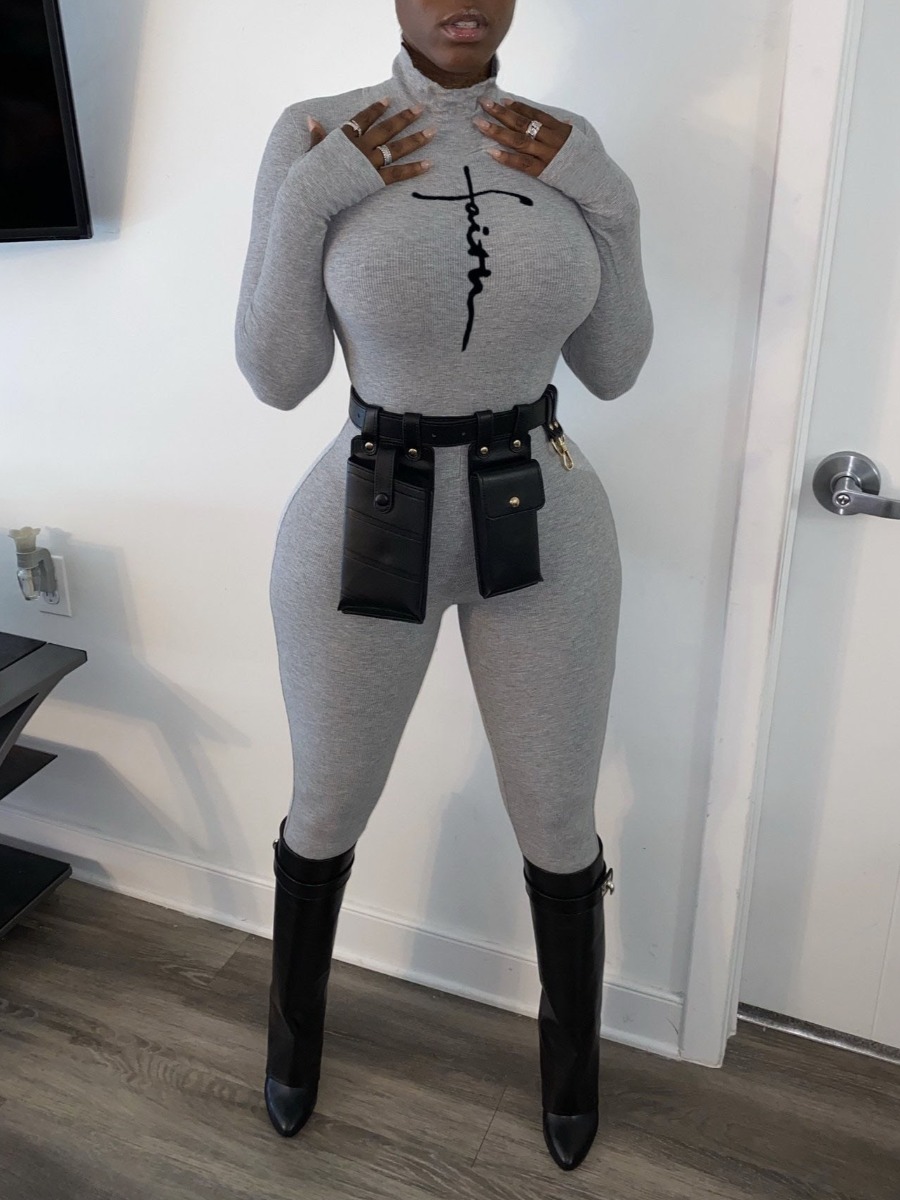 LW Pattern Letter Jumpsuit