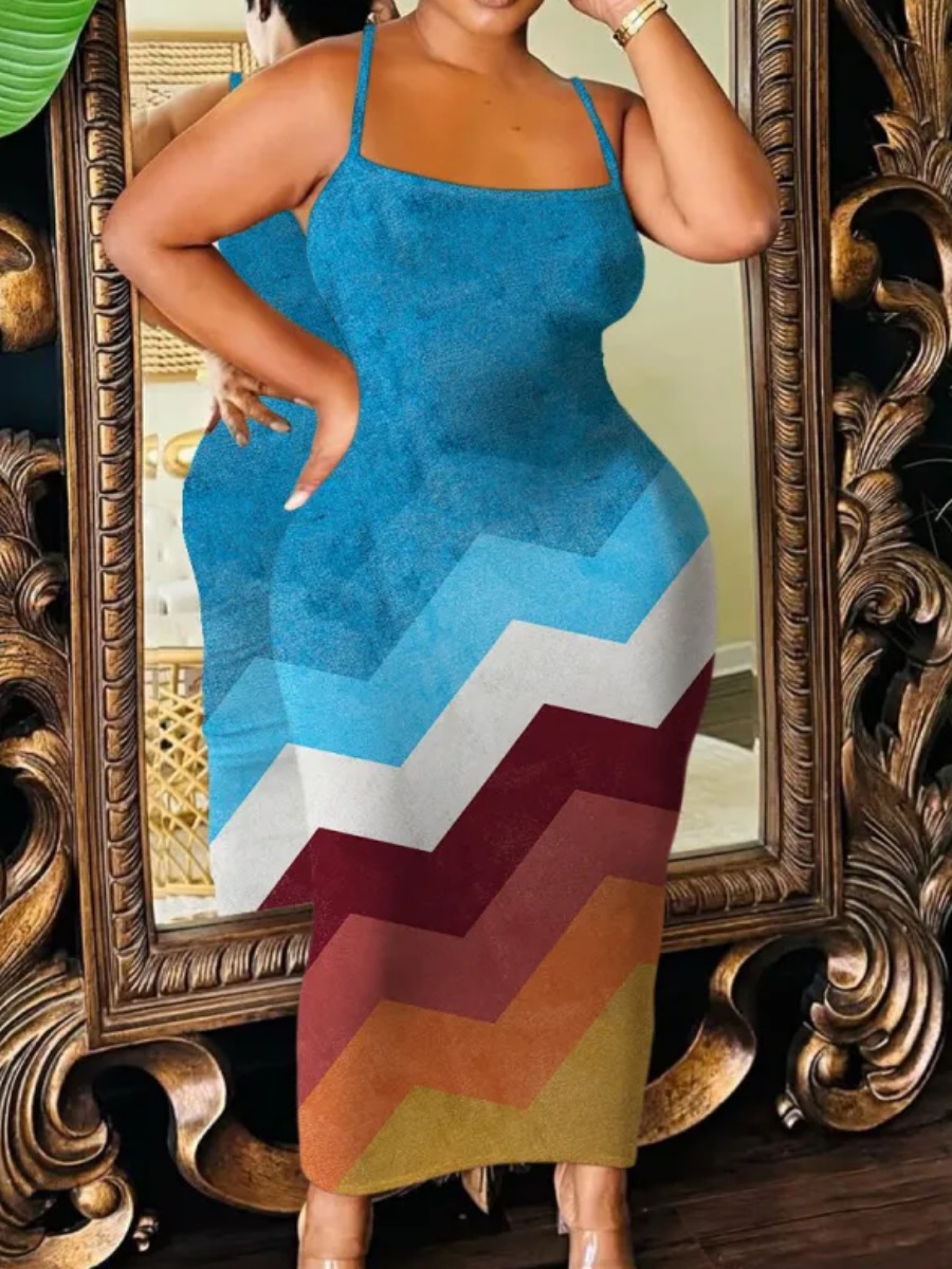LW Plus Size Pattern Geometric Dress