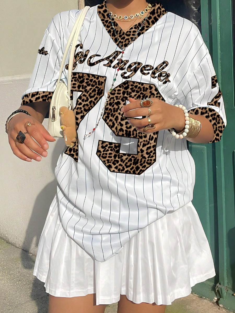 LW Pattern Letter Leopard T-shirt