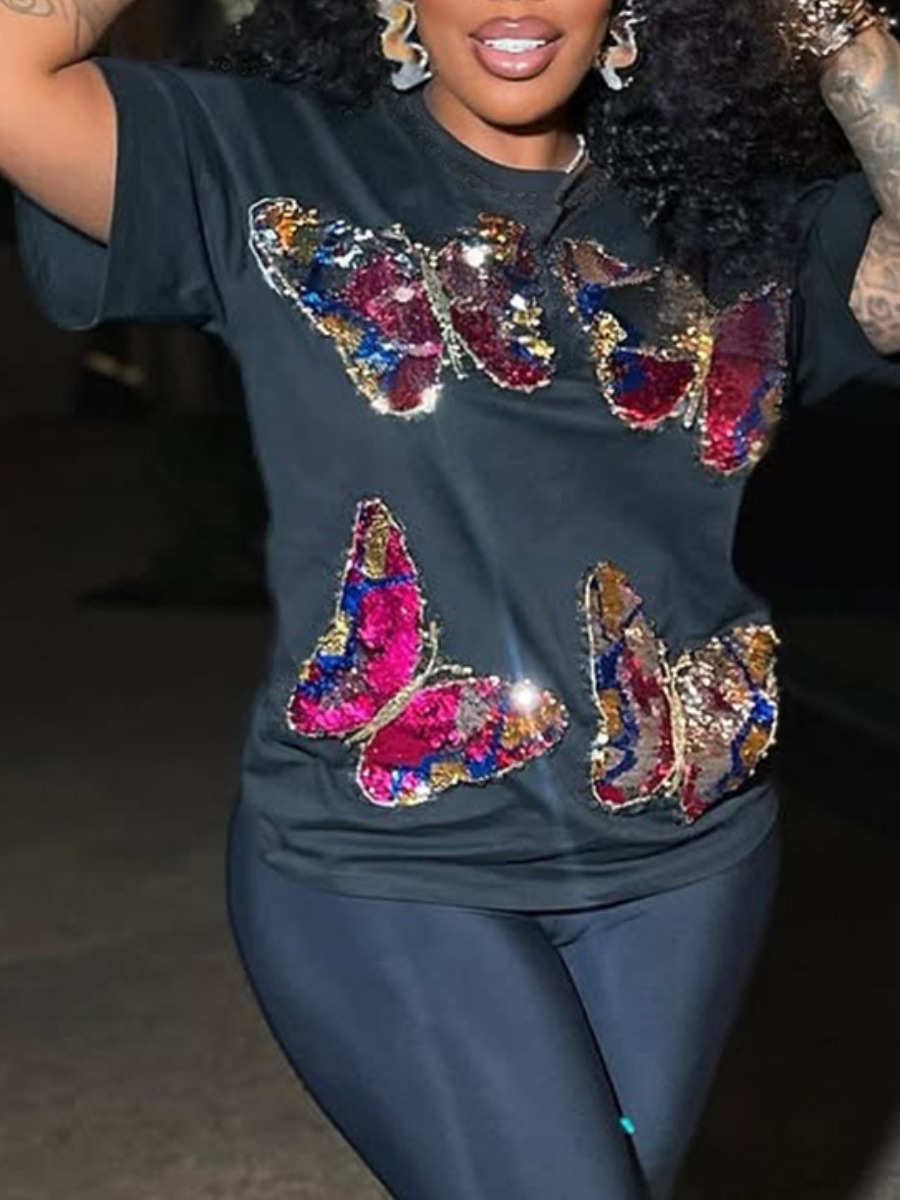 LW Sequin Butterfly T-shirt