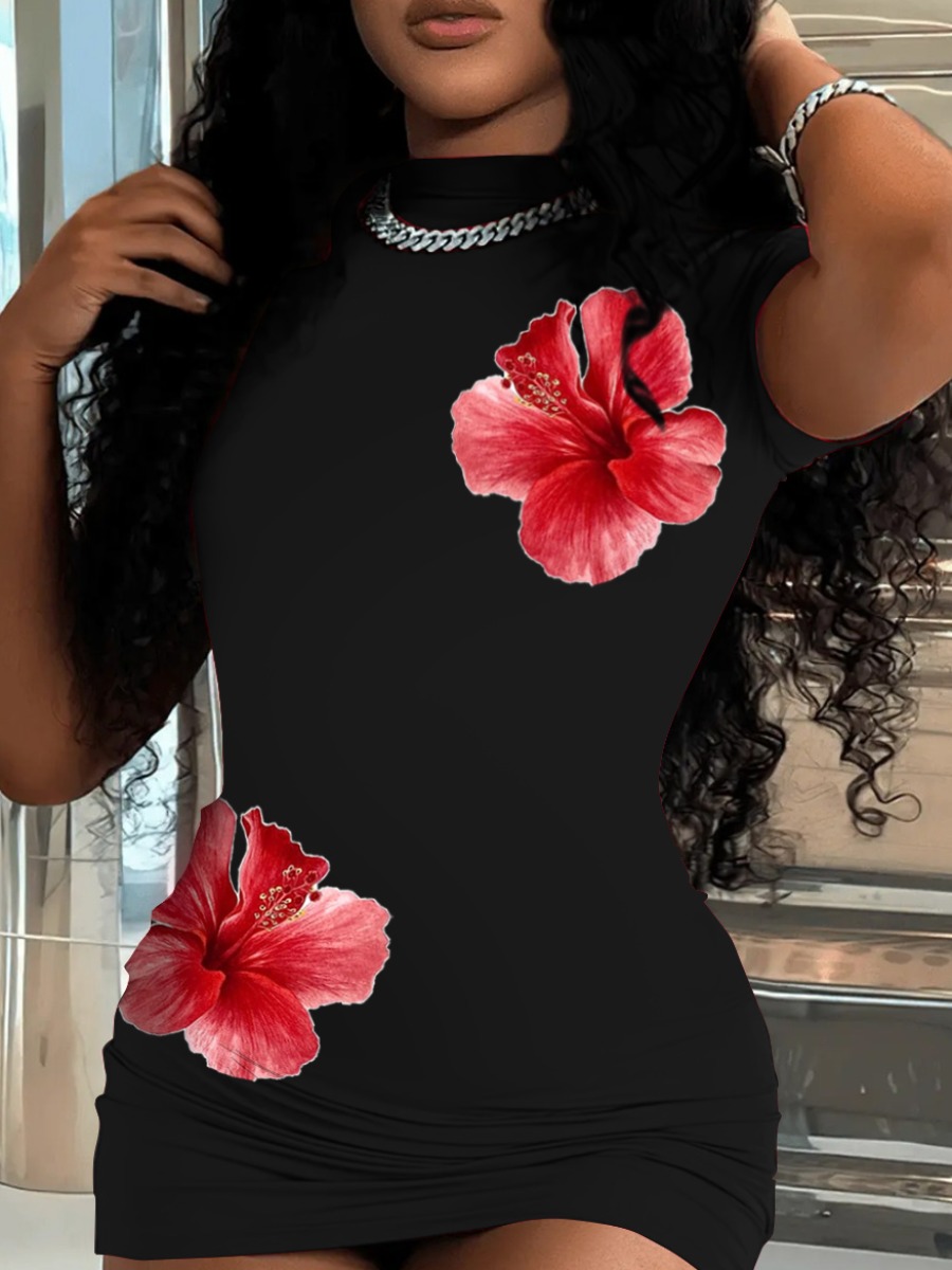 LW Pattern Floral Mini Dress