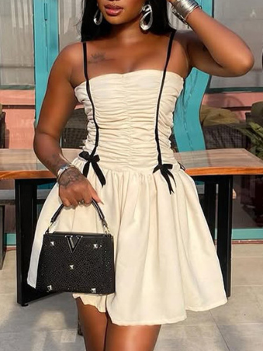 LW Bandage Design Solid Color Mini Dress