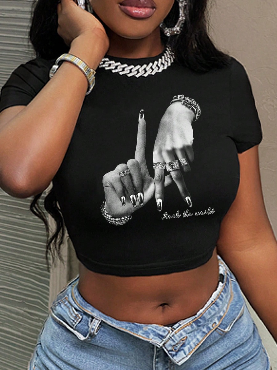 LW Pattern Palm Print T-shirt