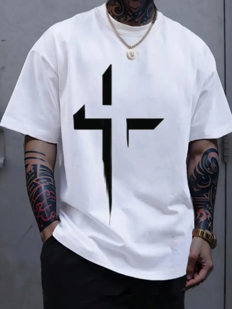 LW Men Pattern Geometric T-shirt