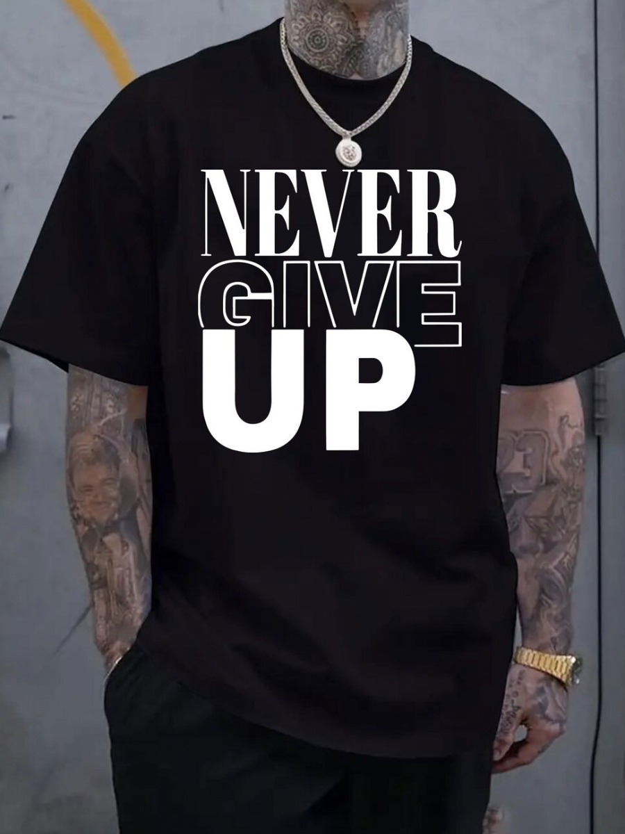 LW Men Pattern Letter T-shirt