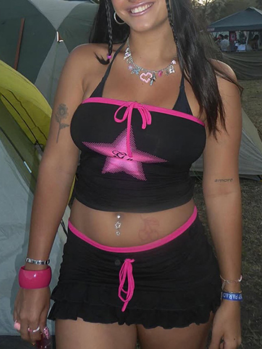 LW Sweet Polyester Strapless Pattern Geometric Sle