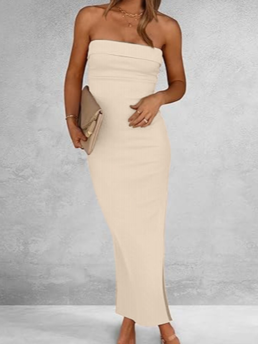 LW BASICS Solid Color Maxi Dress