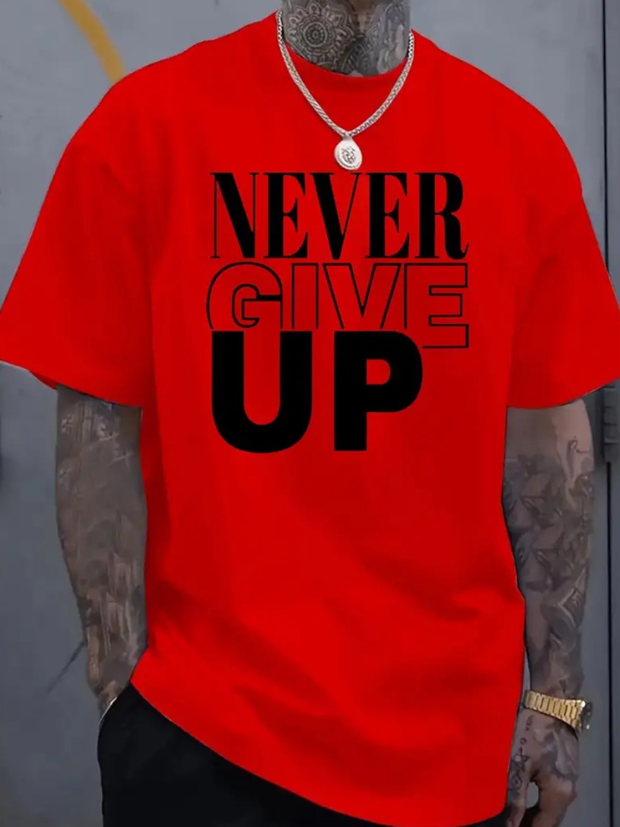 LW Men Pattern Letter T-shirt
