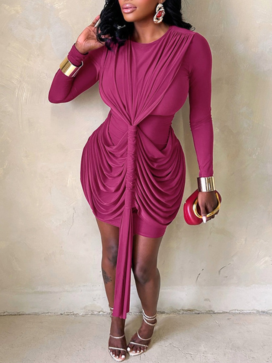 LW Bandage Design Solid Color Prom Dress